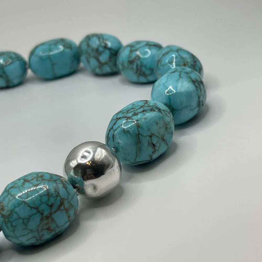 ATI 925 Sterling Silver Turquoise Spiral Pendant Round‎ Stone – Artisan Design
